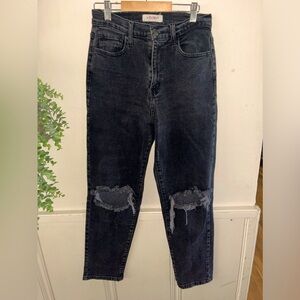 Black Ripped Mom Jeans